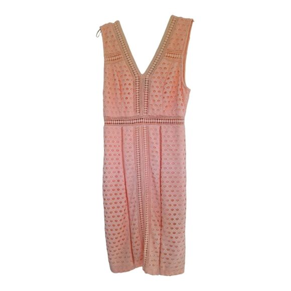 BeBe Crochet Overlay Dress Size 6 Pink Bodycon - Picture 1 of 12